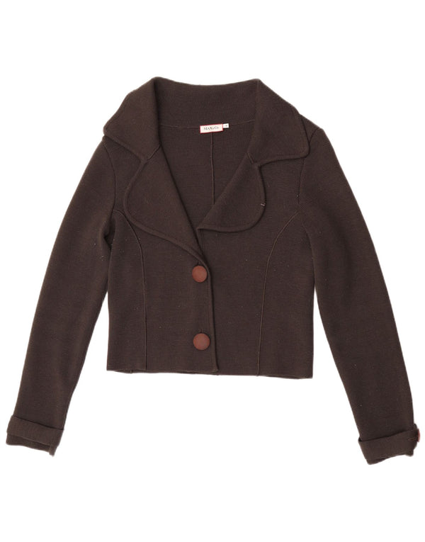 Max & Co. Pulover Crop Cardigan pentru femei UK 12 Lână maro medie