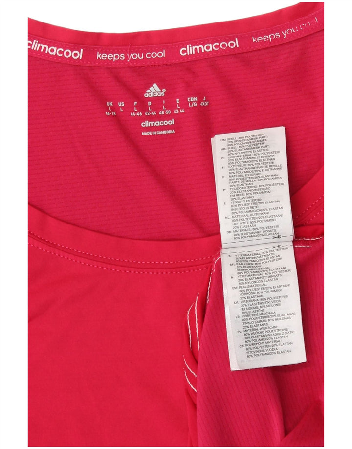Vest Top Climacool pentru femei Adidas Marea Britanie 16/18 Poliester roz mare