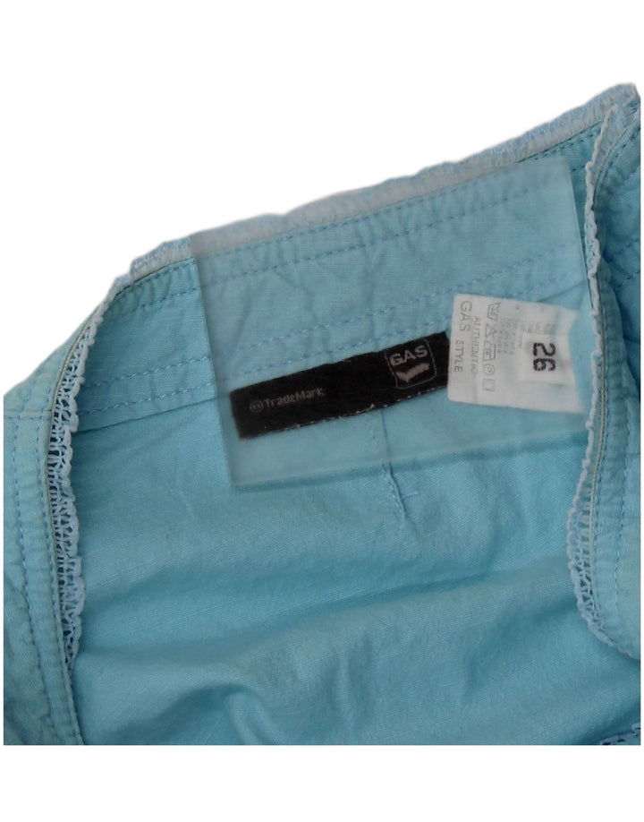 Pantaloni capri drepti pentru femei Gas W26 L21 bumbac turcoaz