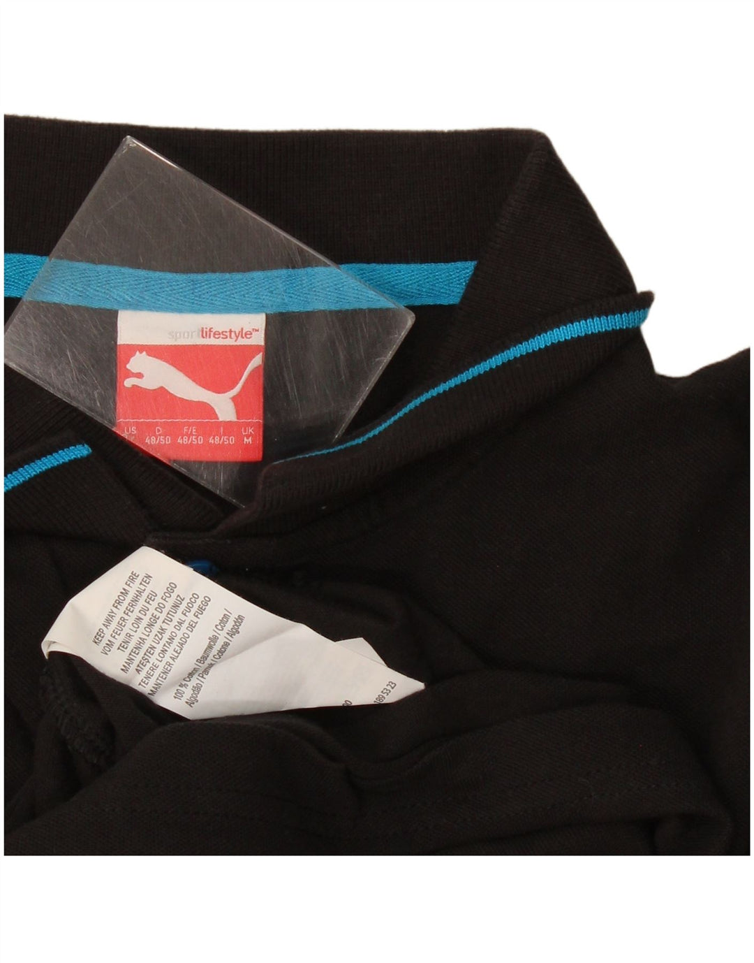 Tricou polo Puma pentru bărbați, bumbac mediu negru