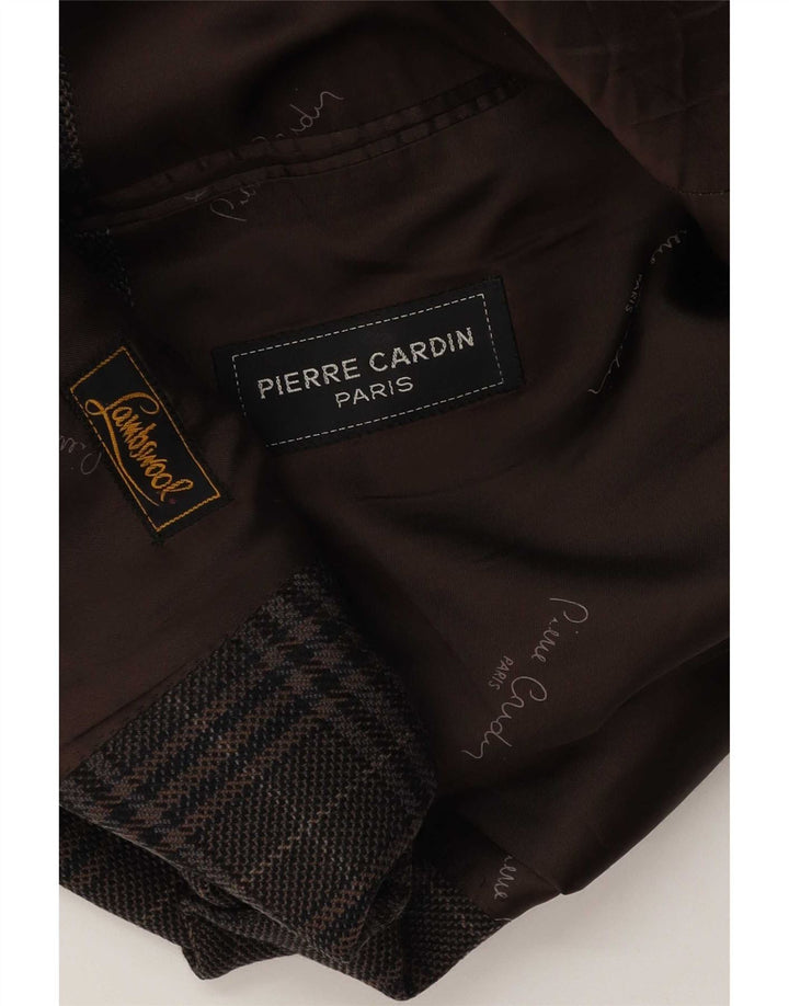 Jachetă Blazer pentru bărbați Pierre Cardin cu 2 nasturi UK 40 Mare maro Houndstooth