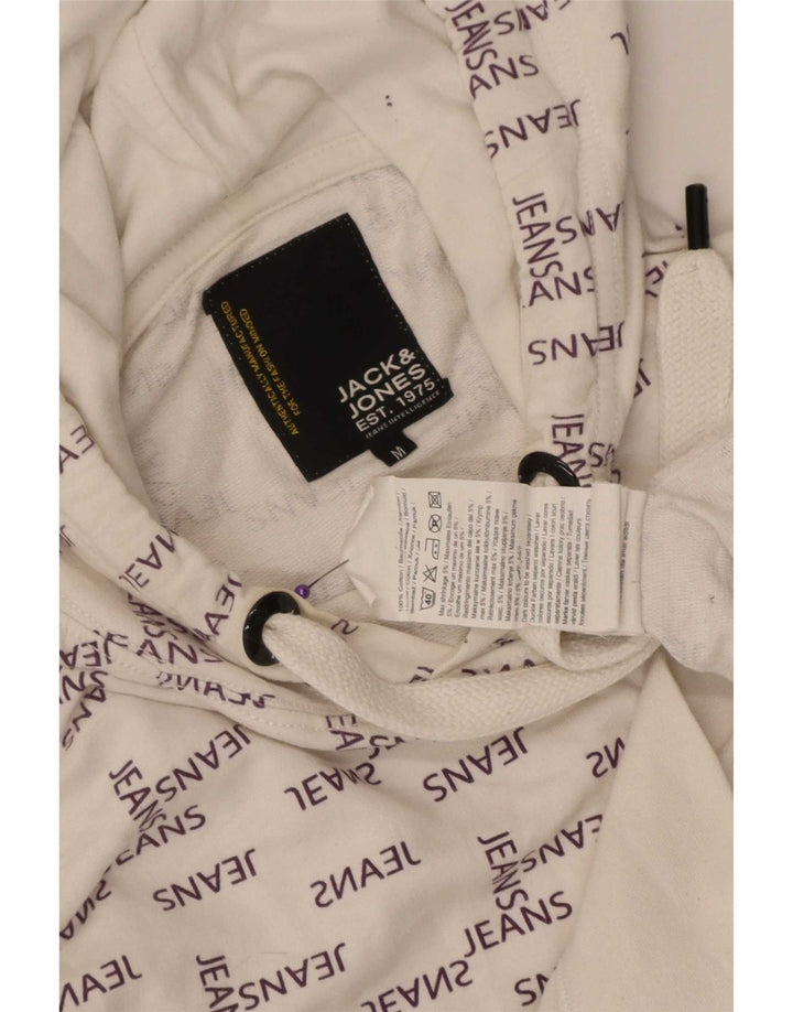 Jack & Jones Pulover cu glugă grafic pentru bărbați, bumbac alb mediu