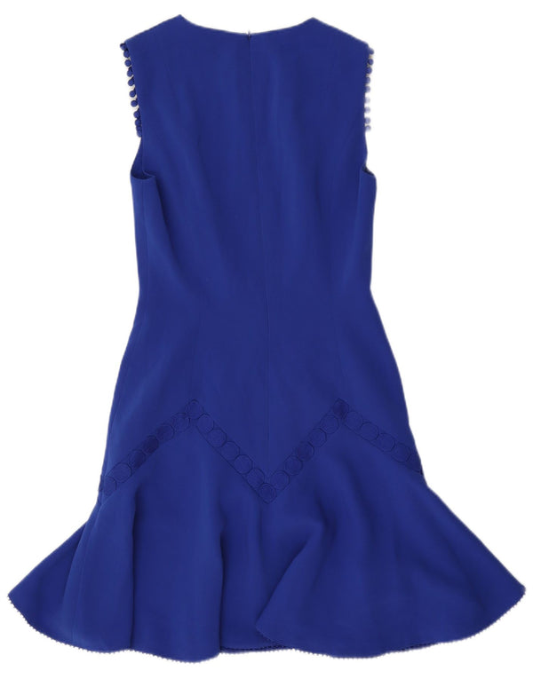 Karen Millen Rochie fără mâneci pentru femei UK 8 Triacetat albastru mic