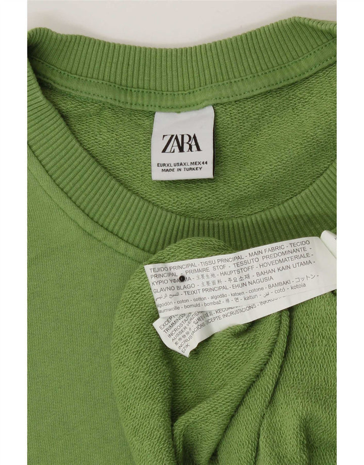 Pulover pentru bărbați Zara XL Bumbac verde