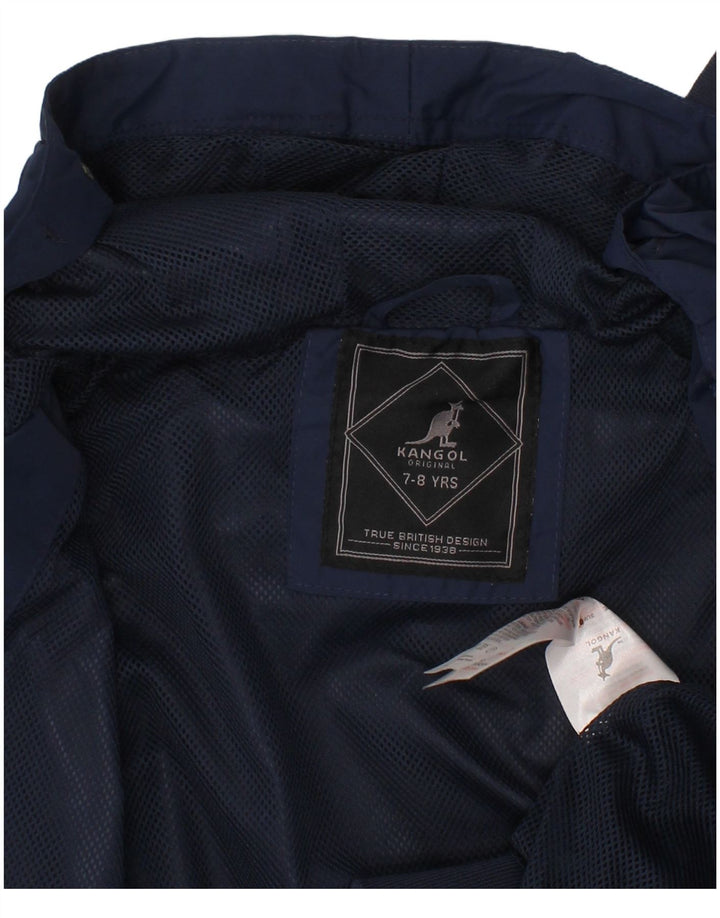 Jachetă bomber cu glugă KANGOL pentru băieți 7-8 ani poliester bleumarin