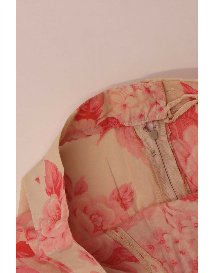Fusta Maxi Evazată Vintage Femei W26 Mic Roșu Floral