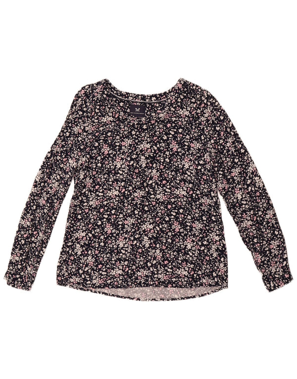 Crew Clothing Bluză cu mânecă lungă pentru femei Top UK 12 Medium Bleumarin Floral