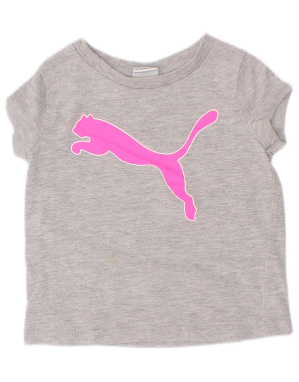 Tricou cu mânecă scurtă Puma pentru fetițe, 18-24 luni, gri cu pete