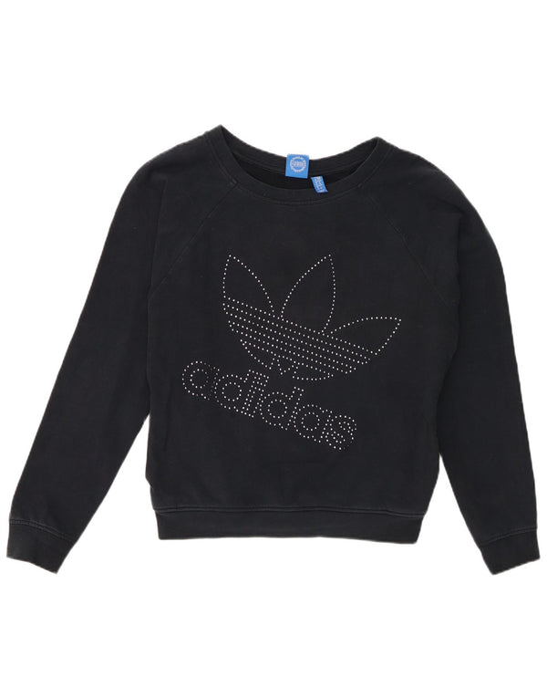 Pulover supradimensionat cu grafic pentru femei Adidas UK 10 Mic bleumarin