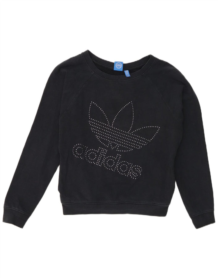 Pulover supradimensionat cu grafic pentru femei Adidas UK 10 Mic bleumarin