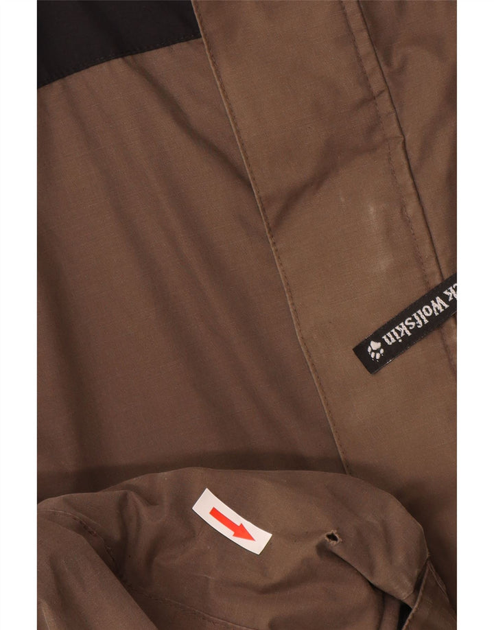 Jack Wolfskin Jachetă de vânt cu glugă pentru bărbați UK 38 Maro mediu Colorblock