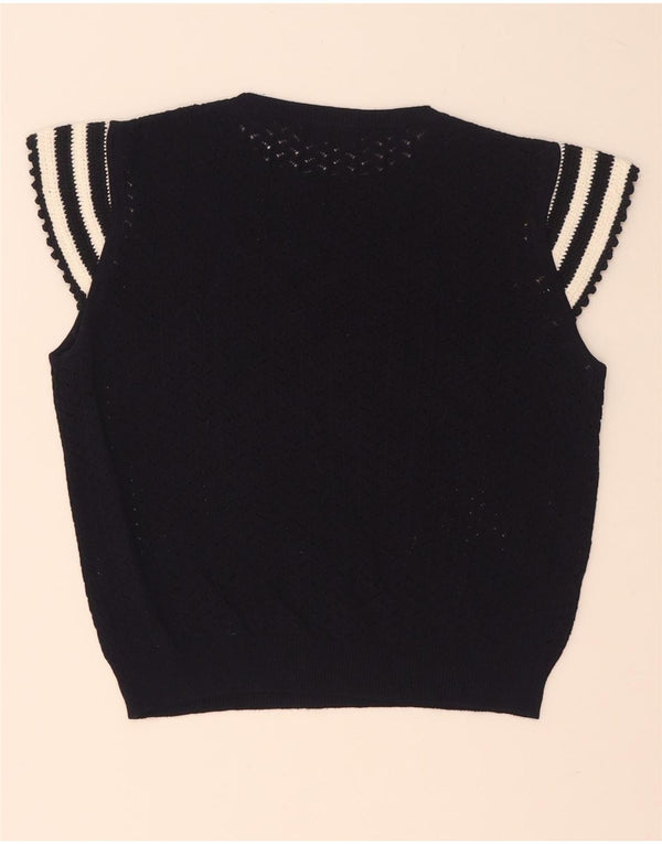Bluză Crop din tricot pentru femei Zara UK 12 Medium bleumarin cu dungi