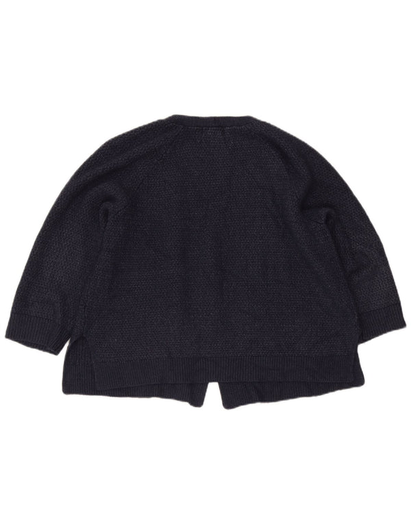 Pulover cardigan deschis cu mânecă 3/4 pentru femei Fat Face UK 16 mare, bleumarin