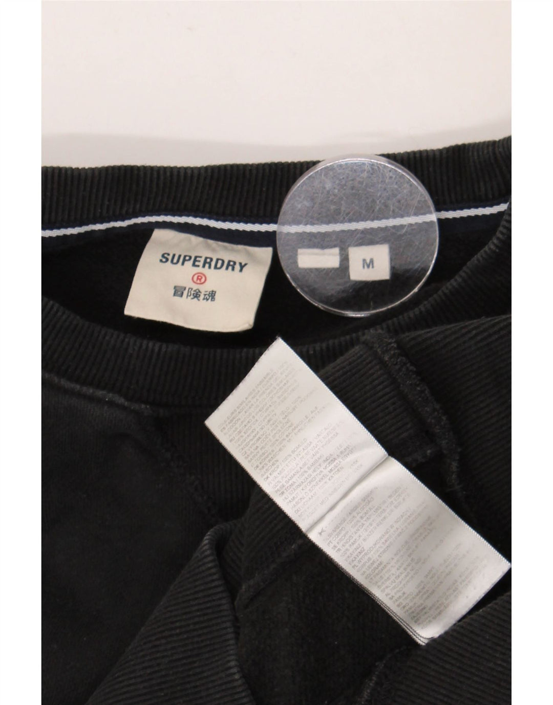 Pulover Superdry pentru bărbați, bumbac mediu negru