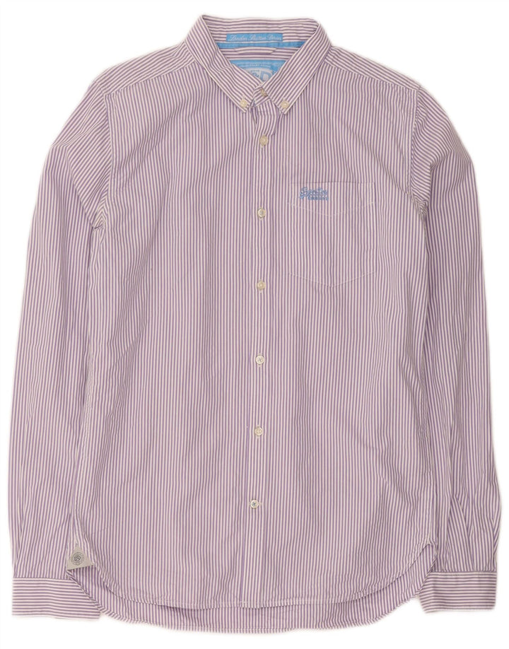 Cămașă pentru bărbați Superdry, bumbac cu dungi violet mediu
