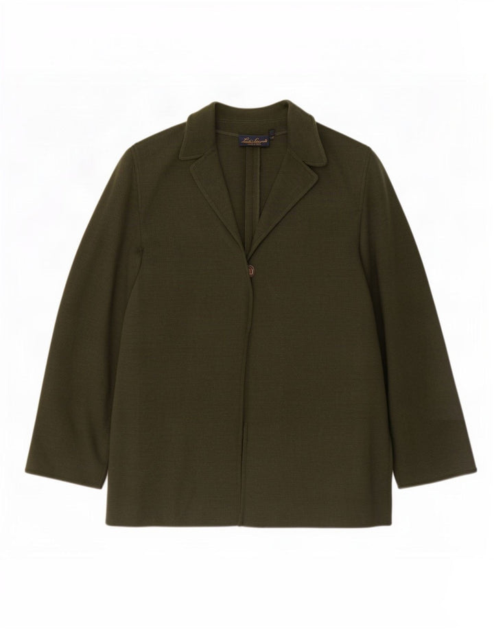 Sacou blazer pentru femei Luisa Spagnoli cu 1 nasture UK 18 XL verde