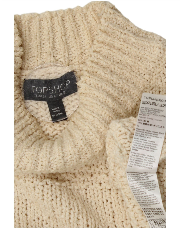 Topshop Pulover oversized cu gât țestoasă pentru femei UK 8 Small Off White