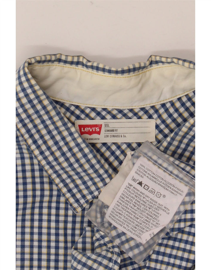 Cămașă Levi's pentru bărbați, cu mânecă scurtă, cu potrivire standard, 2XL, albastru, bumbac, clasic