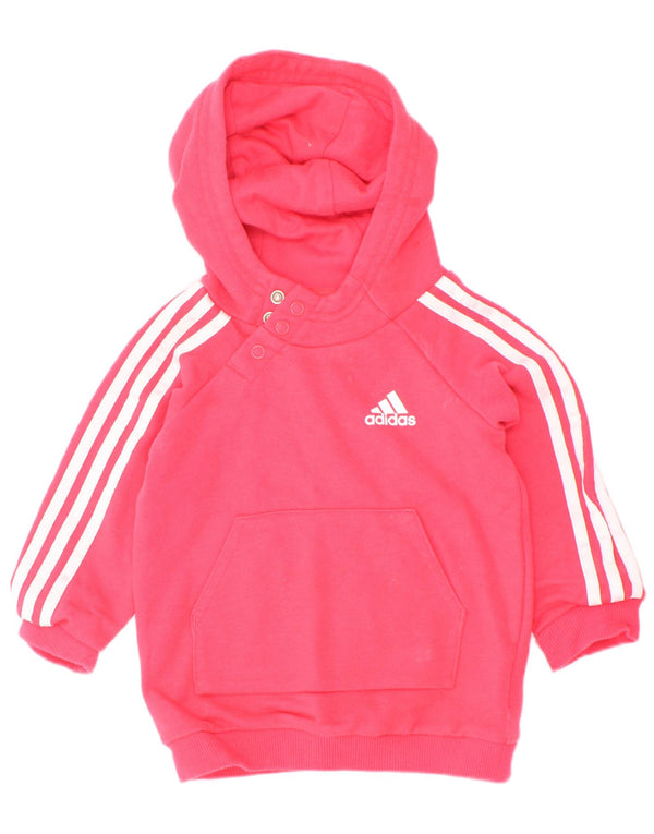 Pulover Adidas Bebeluși Fetițe Cu Gât Butonat 3-6 Luni Bumbac Roz