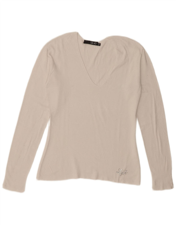 Top femei Liu Jo cu mânecă lungă IT 42 Medium White