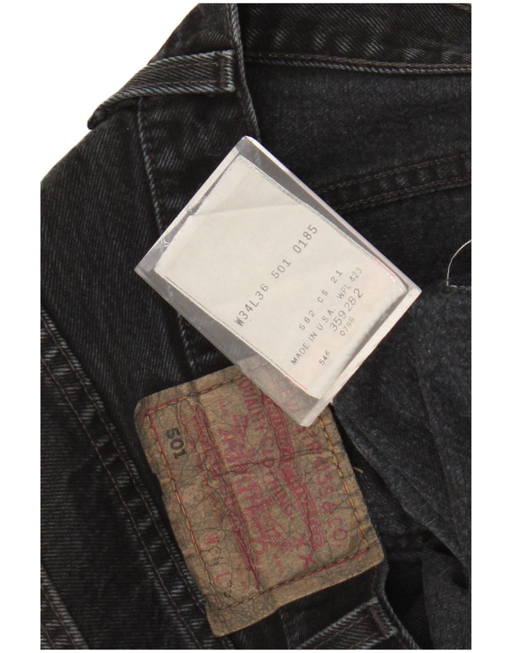 Blugi drepti pentru bărbați LEVI'S 501 W34 L30 bumbac negru