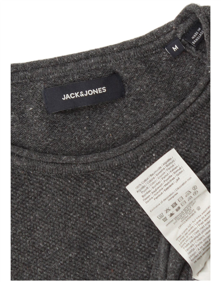 Pulover Jack & Jones pentru bărbați, cu gât crew, bumbac, gri mediu