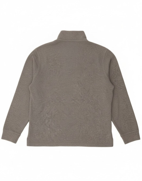 Polo Ralph Lauren Top cu fermoar pentru bărbați cu mânecă lungă din bumbac gri mare