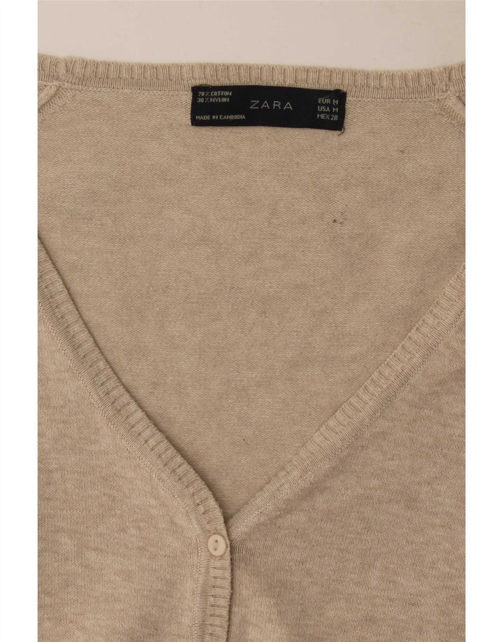 Pulover cardigan pentru femei Zara UK 12 Bej mediu