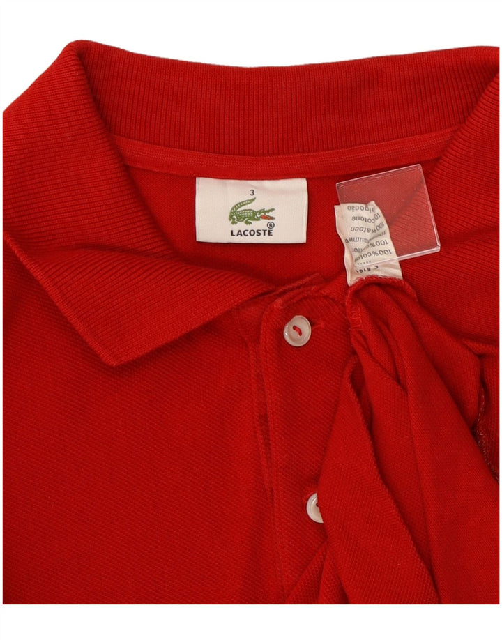 Tricou polo Lacoste pentru bărbați, mărimea 3, bumbac roșu mic