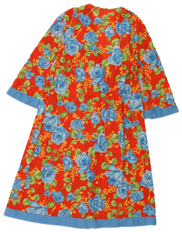 Rochie rochie vintage pentru femei cu mâneci jumatate UK 12 Medium Red Floral