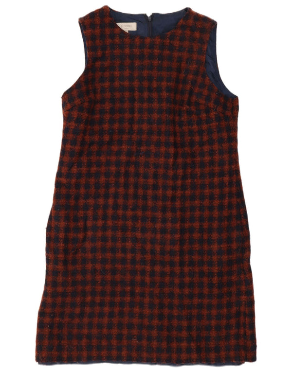 Rochie Hobbs pentru femei fără mâneci, UK 12, lână cu carouri, albastru marin mediu