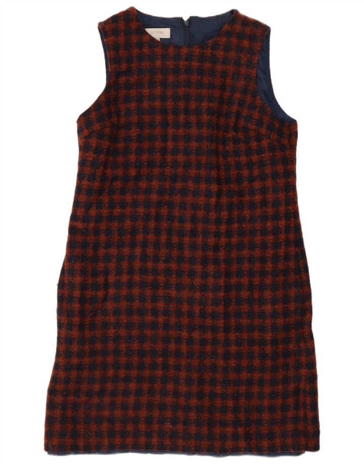 Rochie Hobbs pentru femei fără mâneci, UK 12, lână cu carouri, albastru marin mediu