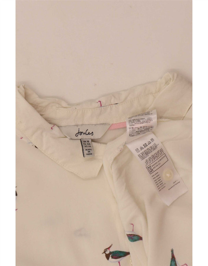 Bluză cămașă supradimensionată pentru femei Joules, cu model abstract, UK 18 XL, albă