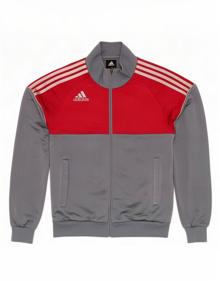 Jachetă de top pentru trening Adidas băieți 13-14 ani, gri, poliester color bloc