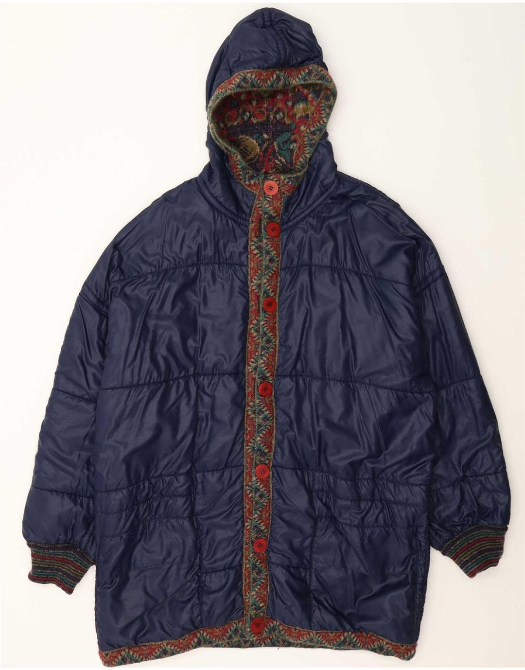 Jachetă reversibilă vintage pentru bărbați cu model abstract, UK 42 XL, multicoloră