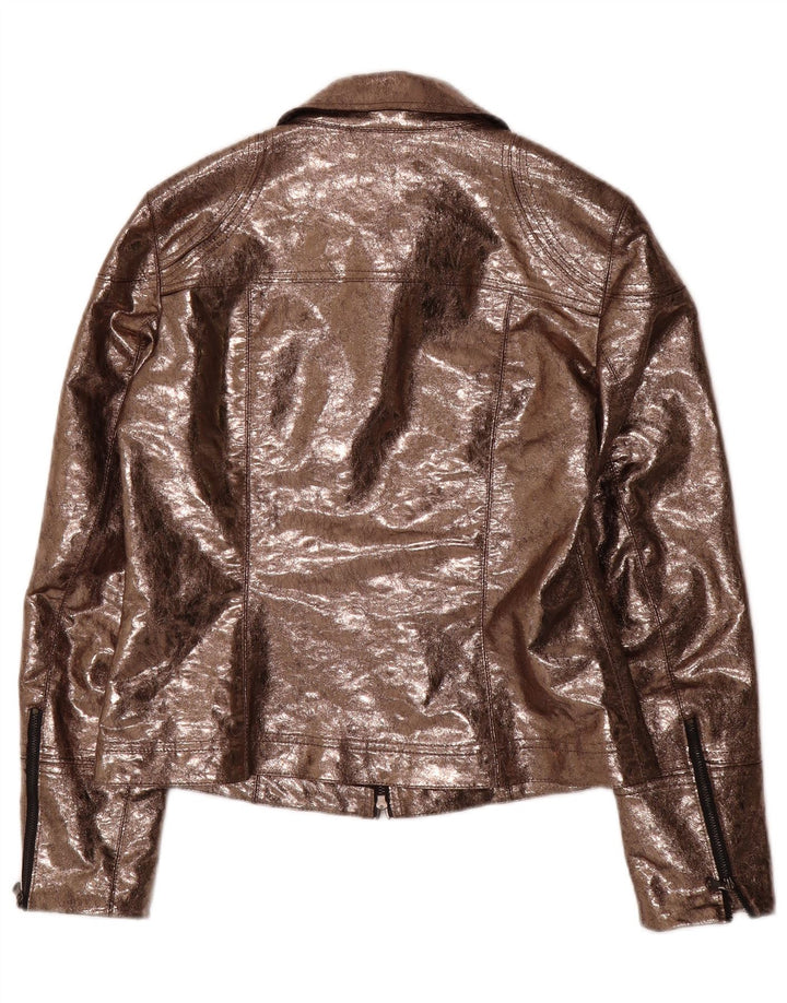 AMBIENTE Jachetă utilitare din piele artificială pentru femei UK 14 Poliester maro mare