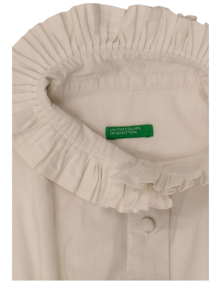 Benetton Womens Shirt Blouse UK 14 Medium White