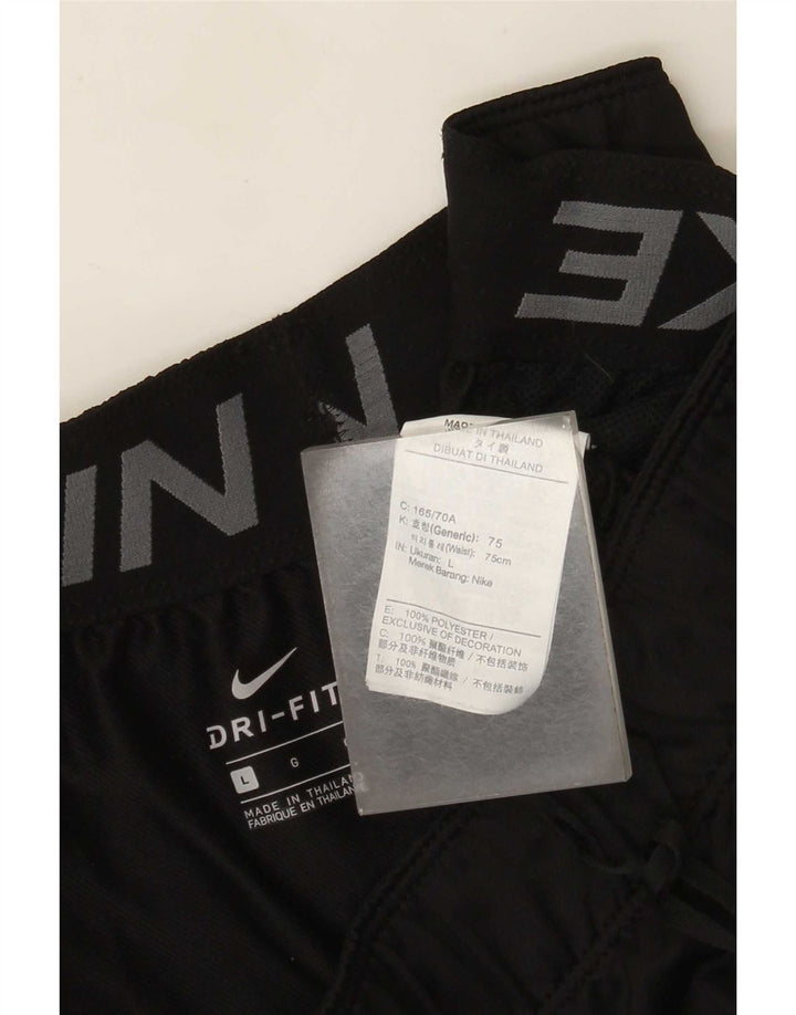 Pantaloni scurți sport Nike Dri Fit pentru femei UK 16, mari, negru, poliester