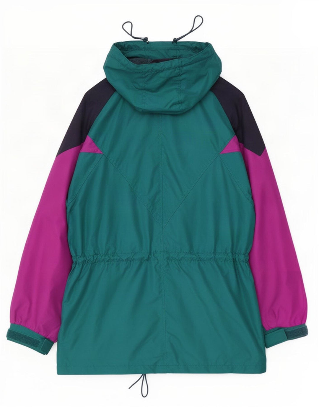 Jachetă de ploaie supradimensionată cu glugă Columbia pentru femei UK 14 Medium Green Colorblock