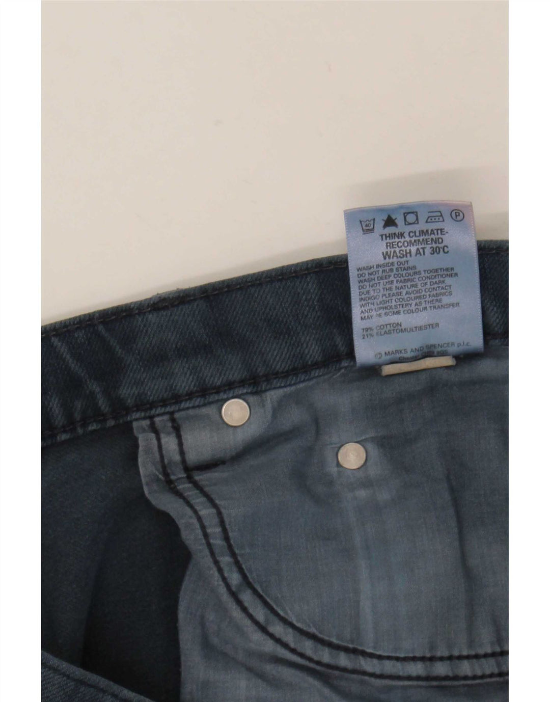 Blugi drepti pentru bărbați Marks & Spencer Blue Harbour W34 L31 Bumbac bleumarin
