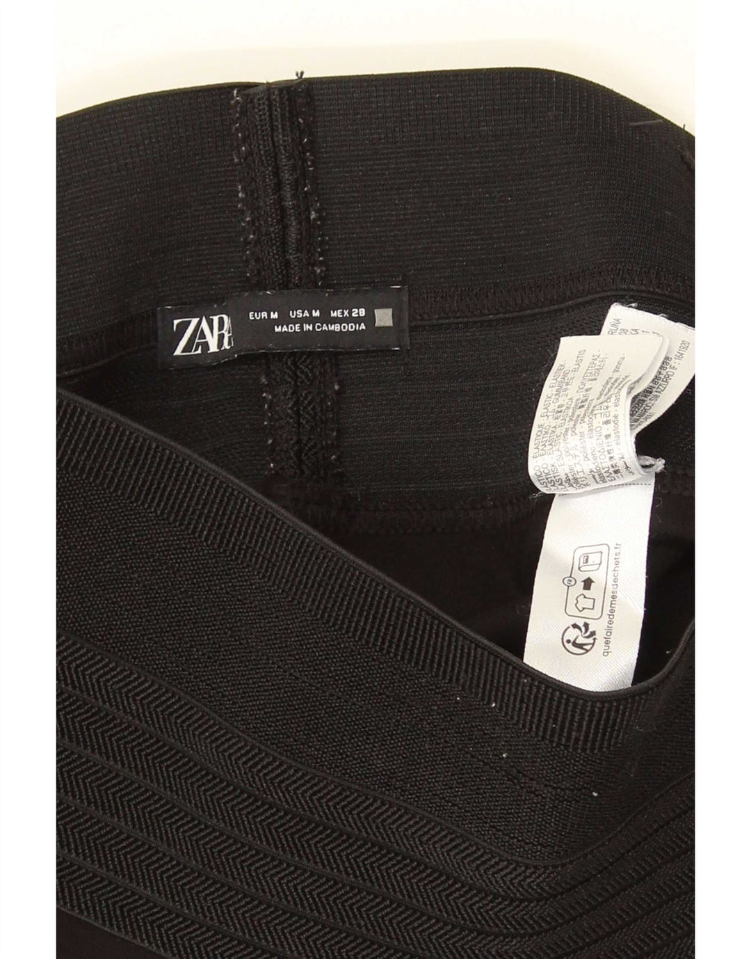 Leggings pentru femei cu talie înaltă Zara, poliester mediu negru