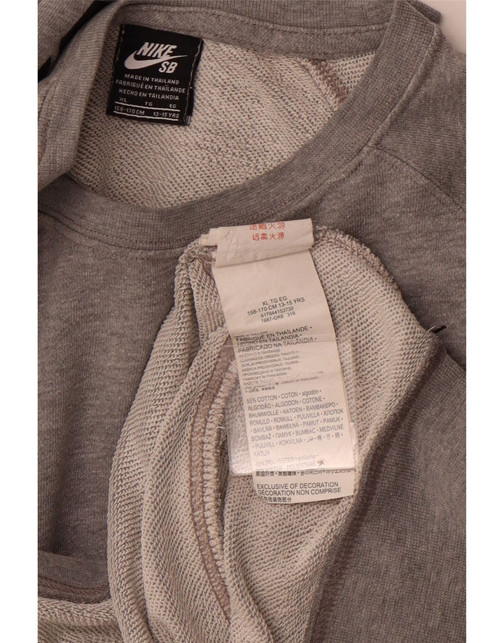 Pulover Nike Fete Loose Fit Graphic Pulover 13-14 Ani XL Bumbac Gri