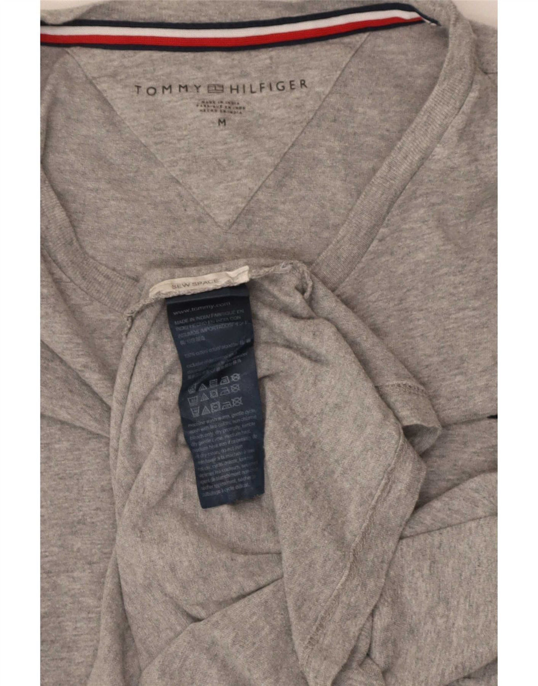 Tricou Tommy Hilfiger pentru bărbați, cu mânecă scurtă, cu croiala normală, top, bumbac, gri mediu