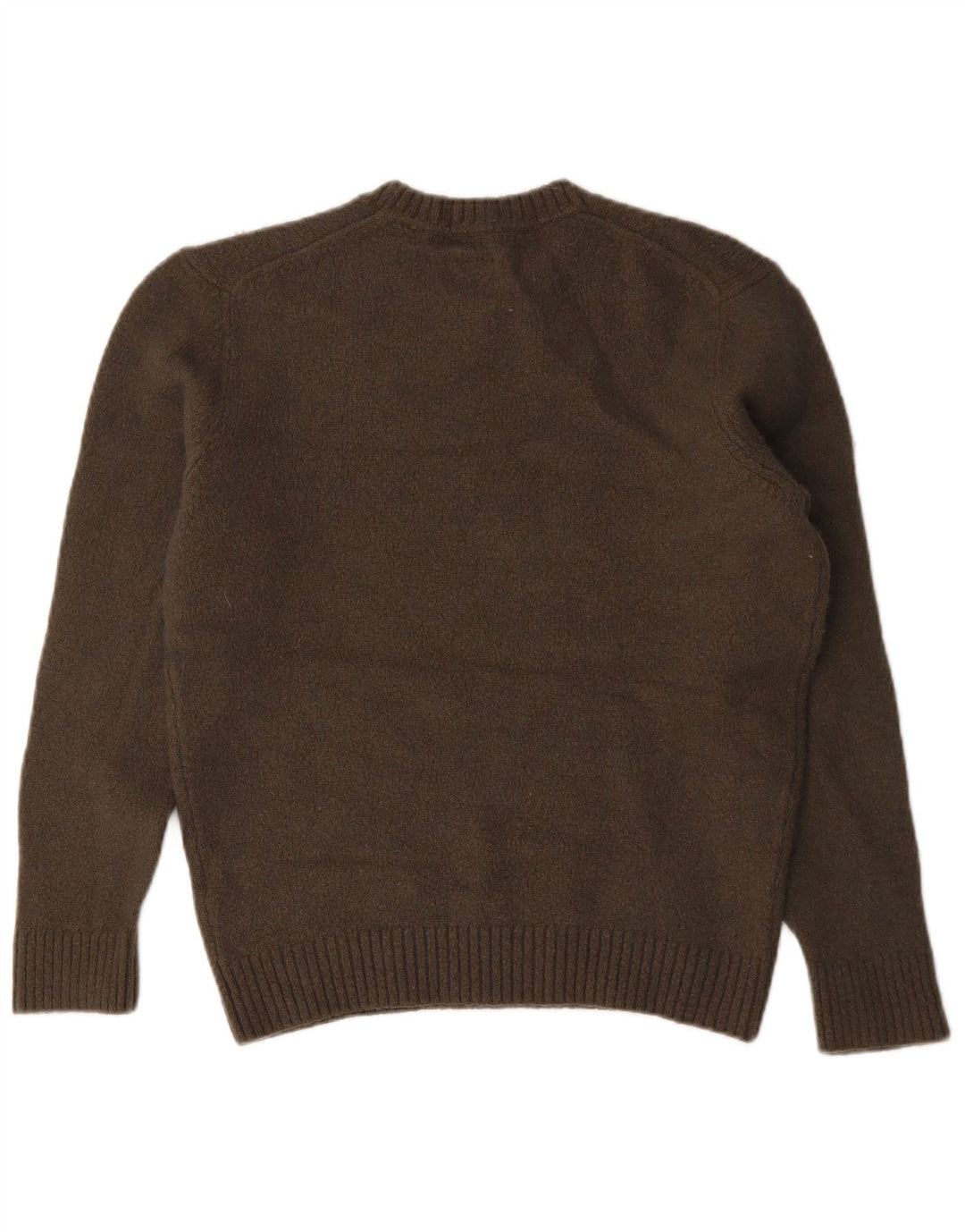 Pulover Massimo Dutti pentru damă, cu gât roșu, din lână maro mare UK 16