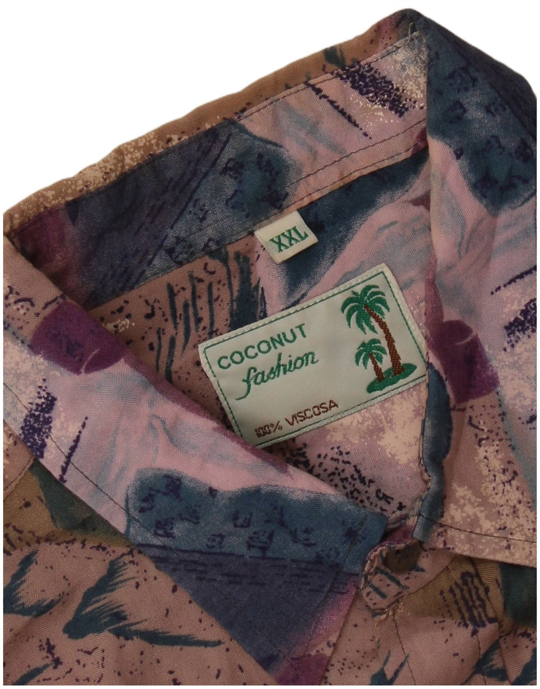 Cămașă cu mânecă scurtă pentru bărbați Coconut, cu model abstract, 2XL violet tropical