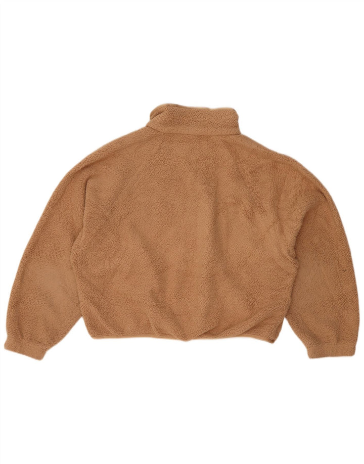 Jachetă fleece oversized crop Nike pentru femei UK 10 Small, bej, poliester