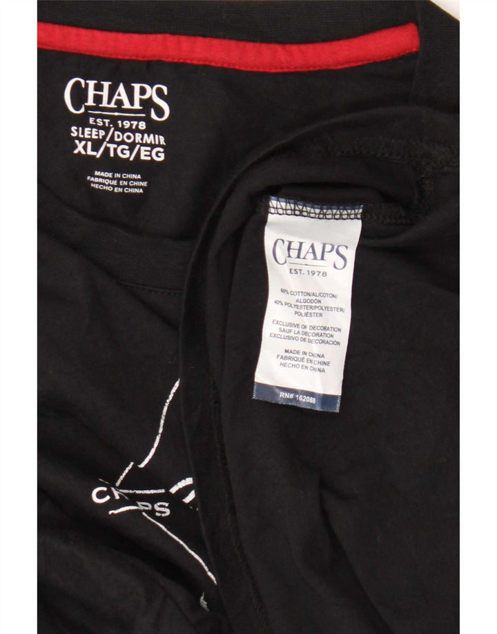 Top grafic pentru bărbați Chaps cu mânecă lungă XL, bumbac negru