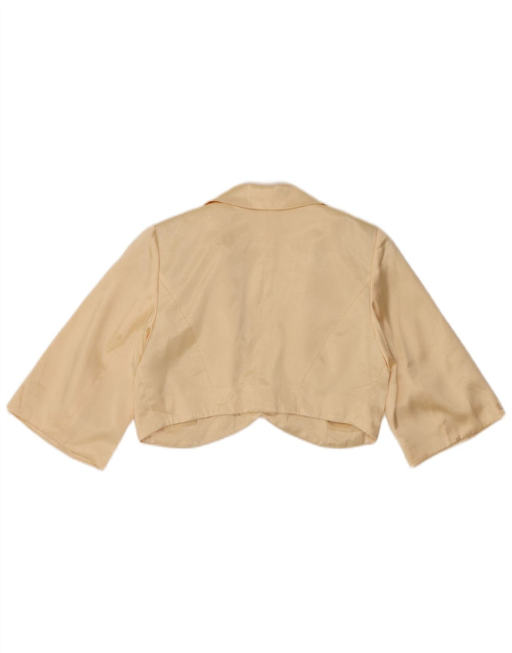 Top bolero vintage pentru femei cu mâneci jumătate IT 42 Medium Off White