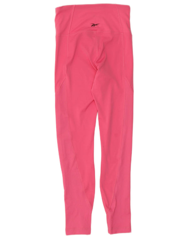 Leggings pentru femei Reebok UK 8/10, poliester roz mic