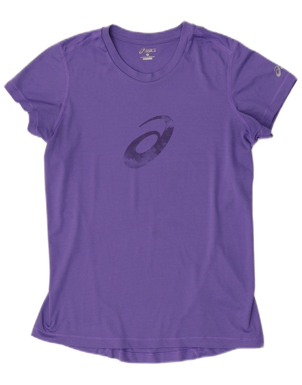 Tricou grafic Asics pentru femei Top UK 10 Small Purple Pinstripe